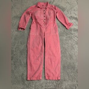 Old Navy Pink Denim Jumpsuit